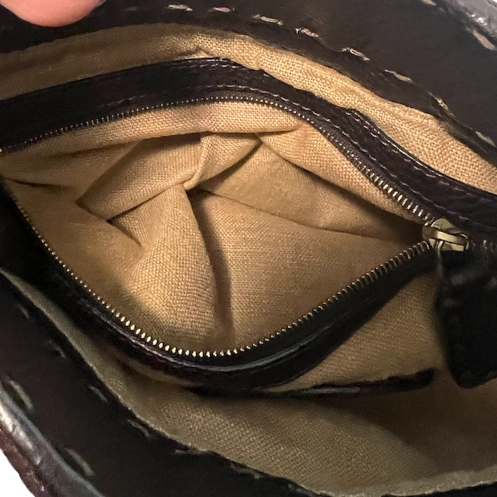 FENDI Vintage Brown Selleria Leather Large Tote Bag - Picture 13 of 17